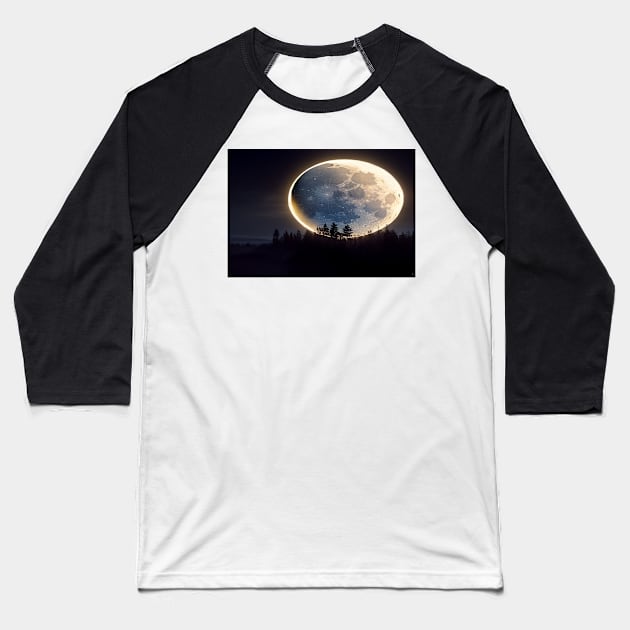 Unwind With The Moon And Relax Into Space Baseball T-Shirt by Unwind-Art-Work